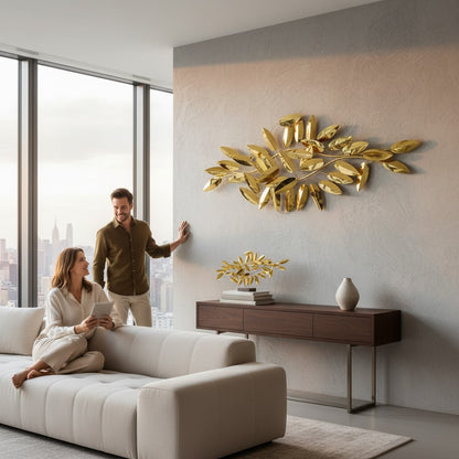 Radiant Gold Blossom Wall Art