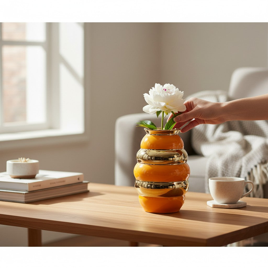 Nordic Serenity Sculptural  Ceramic Vase