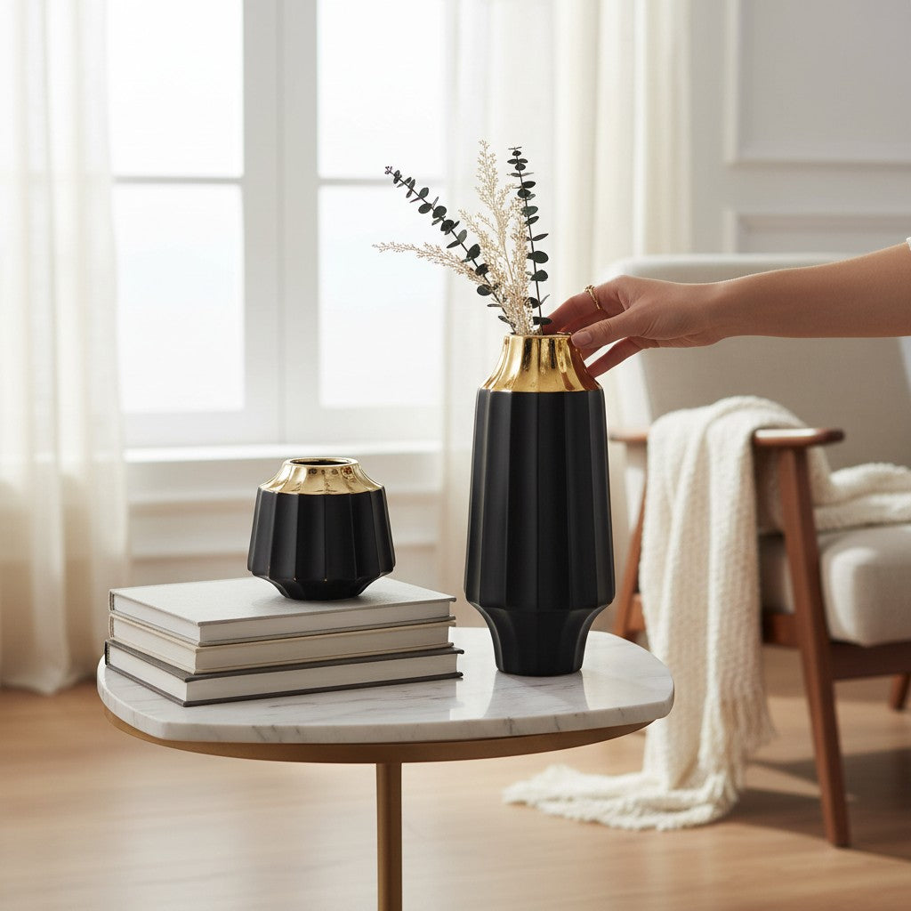 Scandinavian Flow Abstract Hollow Ceramic Art Vase
