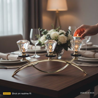 Glamour Bloom Crystal Candle Holder