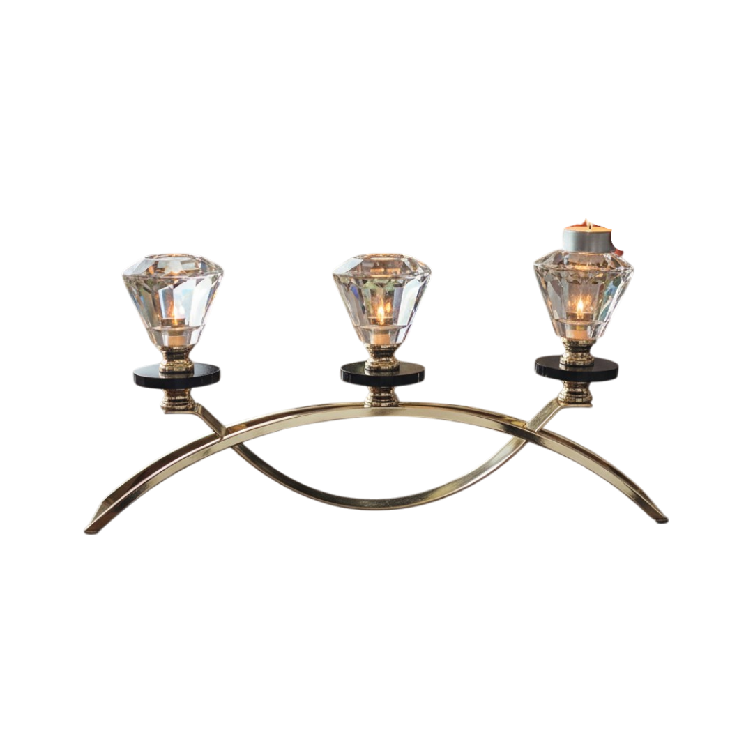 Glamour Bloom Crystal Candle Holder