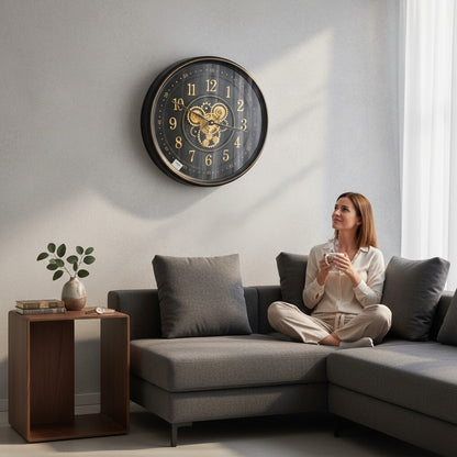 Industrial Luxe Moving Gear Clock