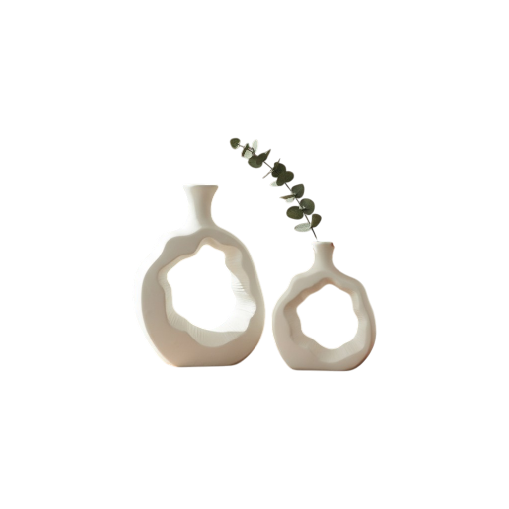 Scandinavian Lightform Double Loop Ceramic Vase