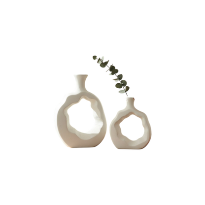 Scandinavian Lightform Double Loop Ceramic Vase