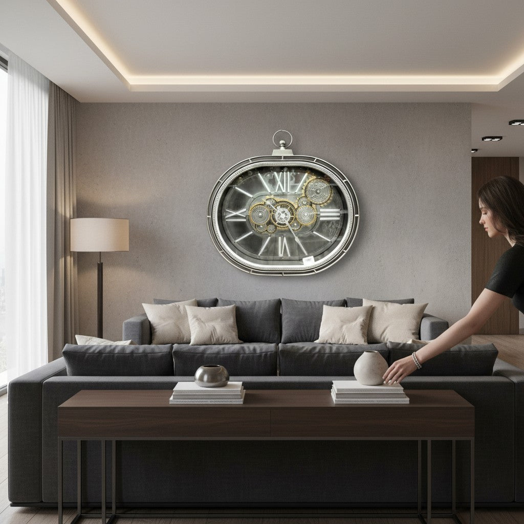 Golden Gear Statement Wall Clock