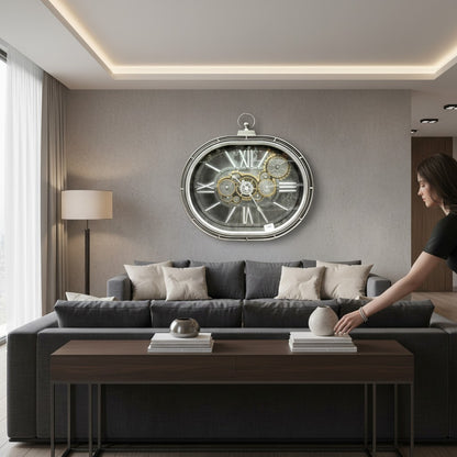 Golden Gear Statement Wall Clock