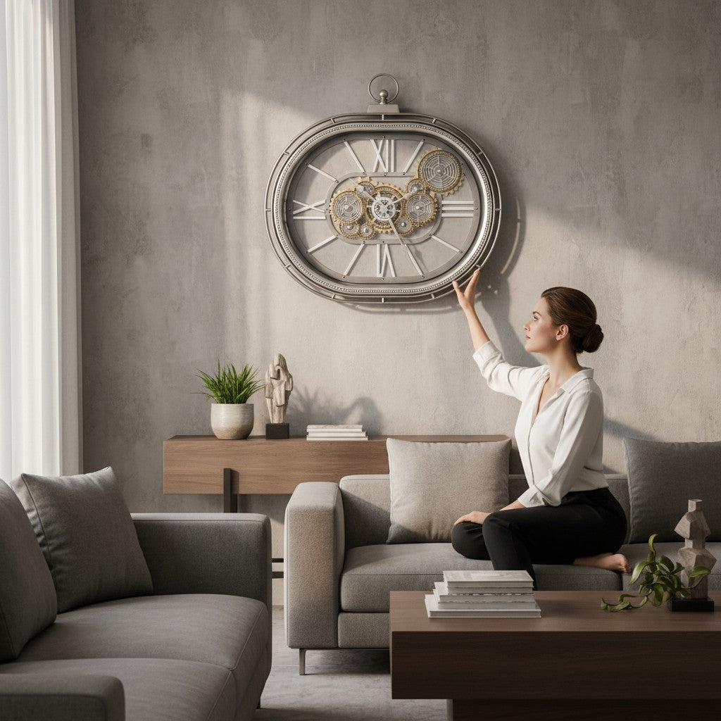Golden Gear Statement Wall Clock
