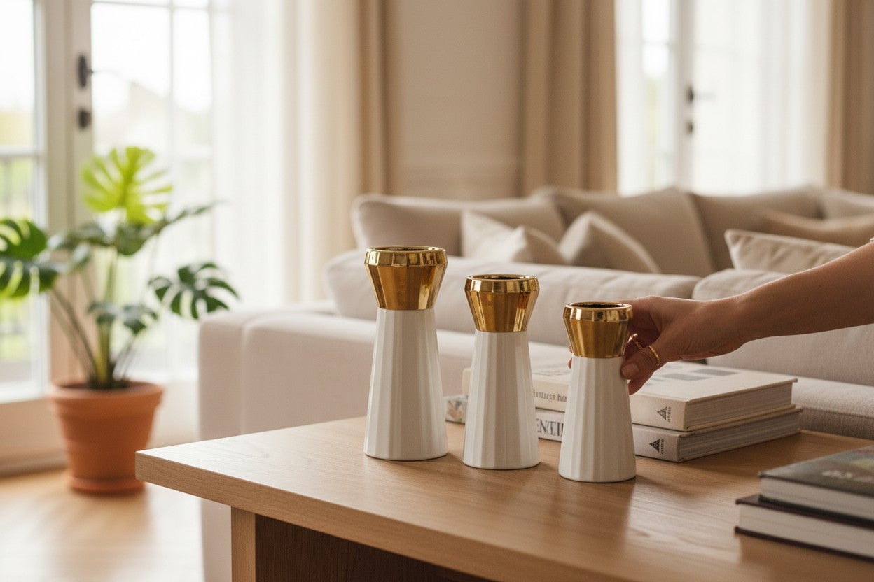 Scandinavian Modern Abstract Ring Ceramic Vase