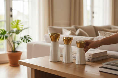Scandinavian Modern Abstract Ring Ceramic Vase