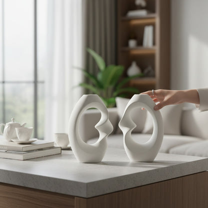 Nordic Calm Abstract Hollow Ring Art Vase