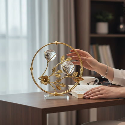 Golden Harmony Crystal Orb Décor