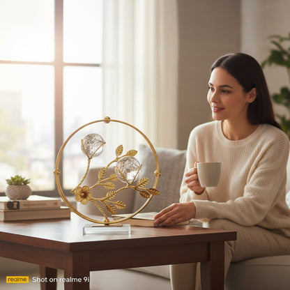 Golden Harmony Crystal Orb Décor