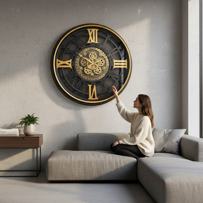 Classic Roman Gear Wall Clock