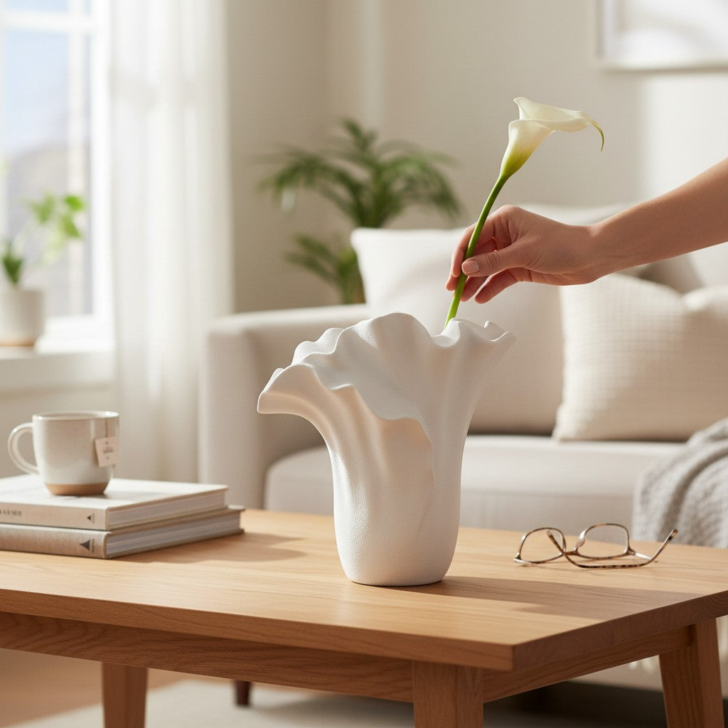Nordic Modern Hollow Double Arc Decorative Vase