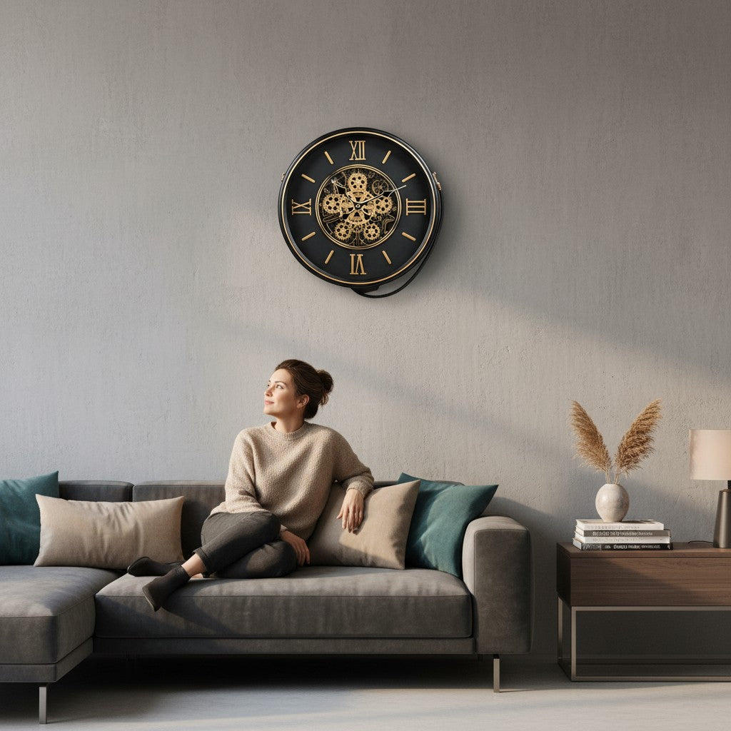 Luxury Exposed Gear Designer Clock