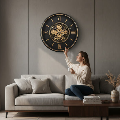 Luxury Exposed Gear Designer Clock