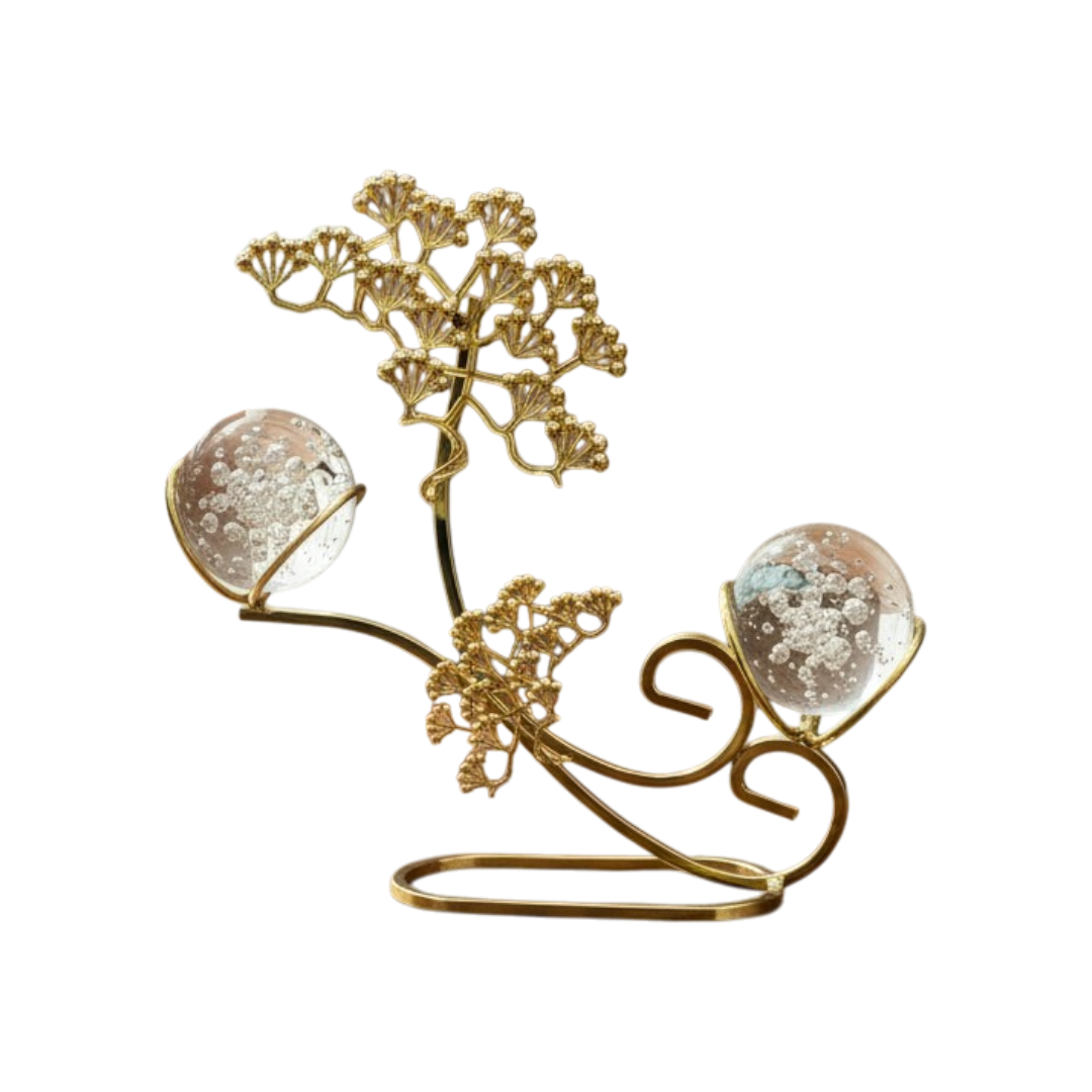 Royal Golden Tree Crystal Orb Décor