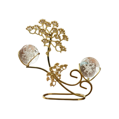 Royal Golden Tree Crystal Orb Décor