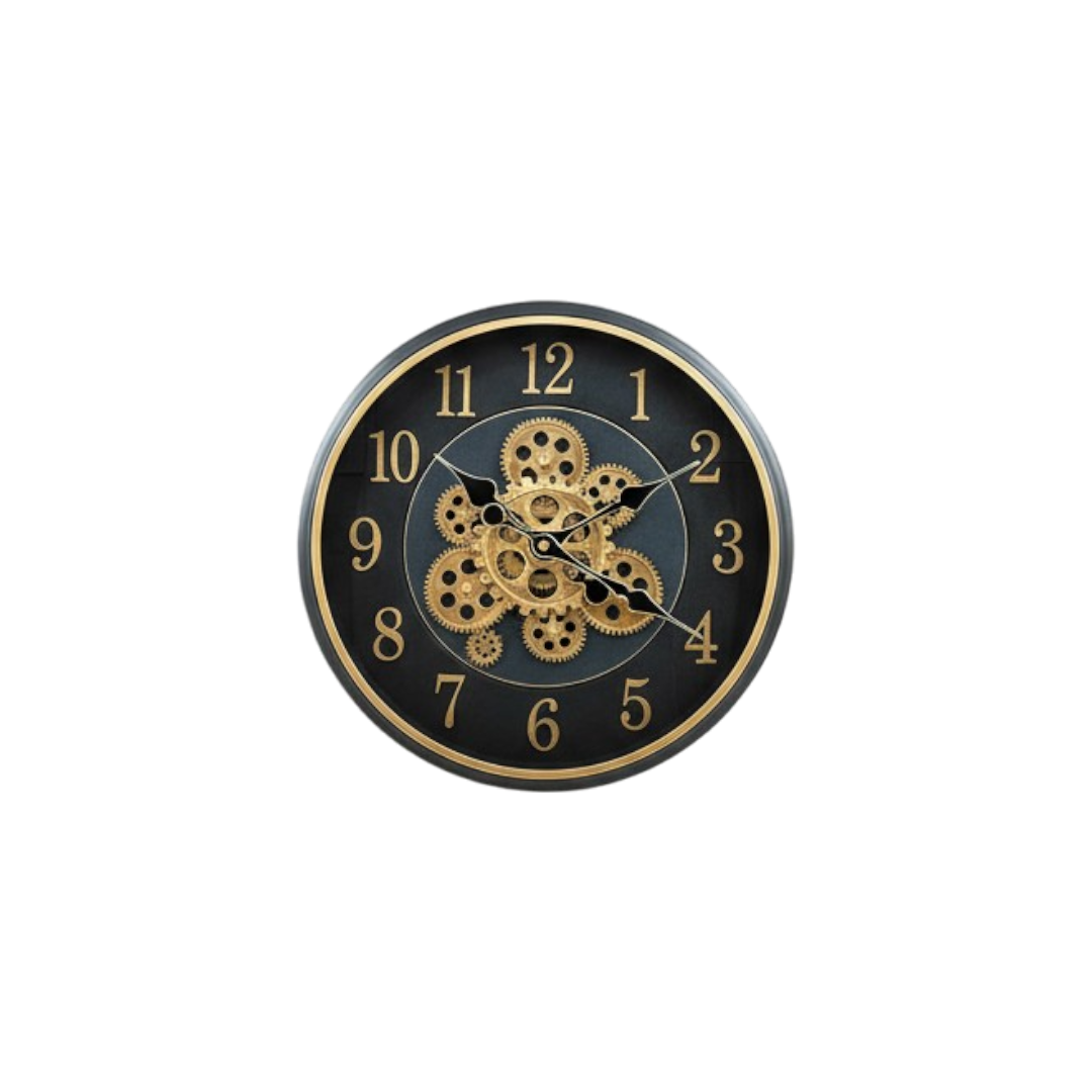 Antique Gold Motion Gear Wall Clock