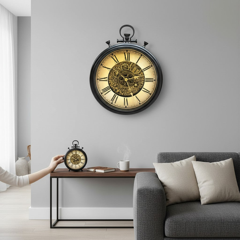 Grand Vintage Gear Master Wall Clock