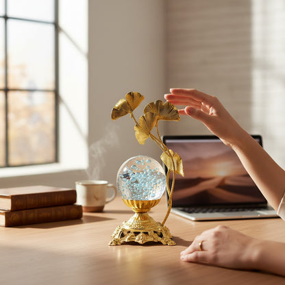 Golden Orbit Nature Sculpture
