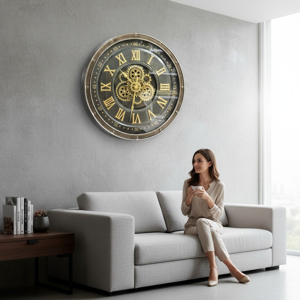 . Opulent Mechanical Art Wall Clock