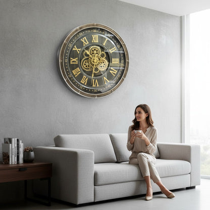 . Opulent Mechanical Art Wall Clock