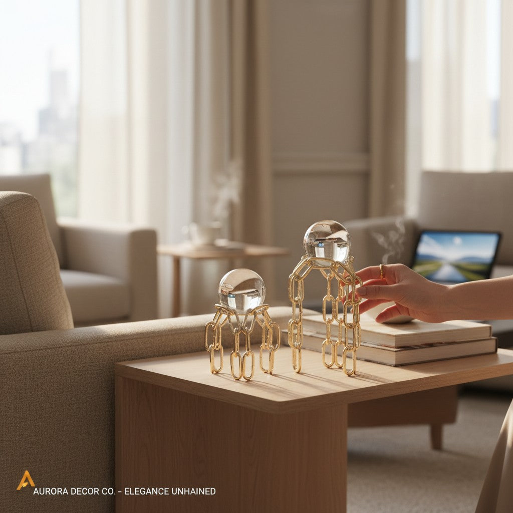 Artistic Golden Sphere Tree Accent
