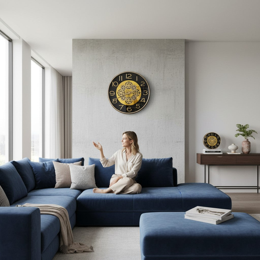 . Prestige Moving Gear Statement Clock