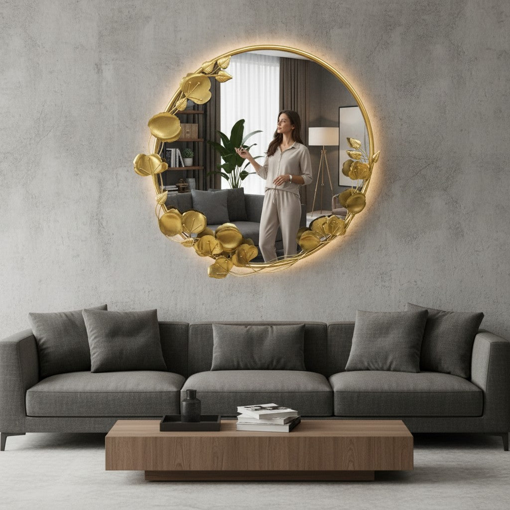 Golden Frame Statement Mirror