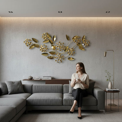 Golden Serenity Botanical Wall Art