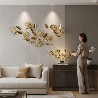 Golden Serenity Botanical Wall Art