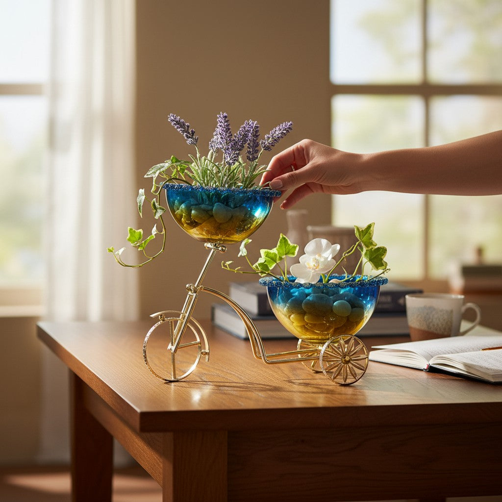 Vintage Cycle Glass Bowl Accent