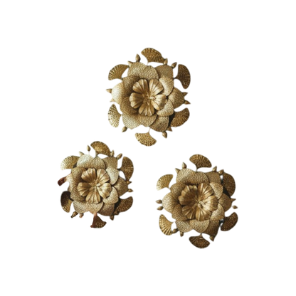 Golden Orbit Floral Wall Art