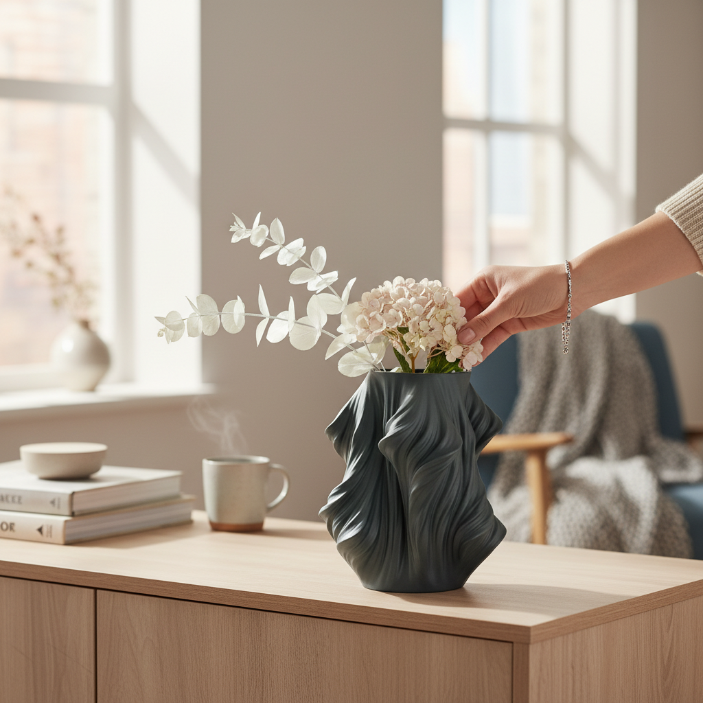 Modern Sculptural Silicone Unbreakable Decorative Vase