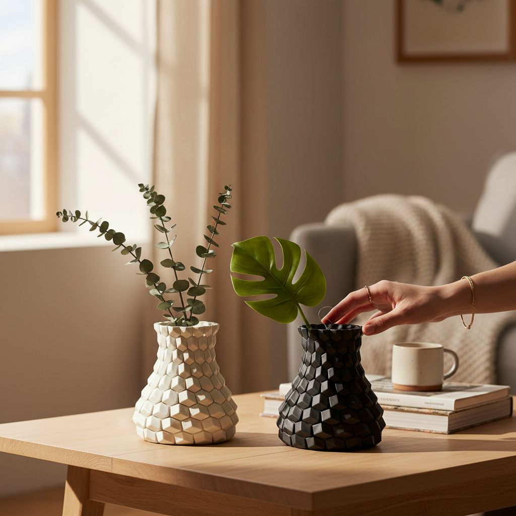 Luxury Sculpted Silicone Vase with Unbreakable Modern Design