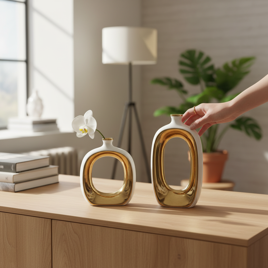 Handcrafted Nordic Inspired Ceramic  Vase