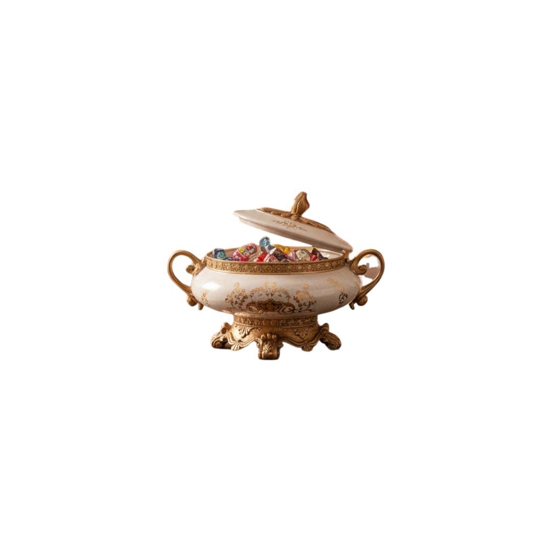 Majestic Gold Trim Bowl Vase