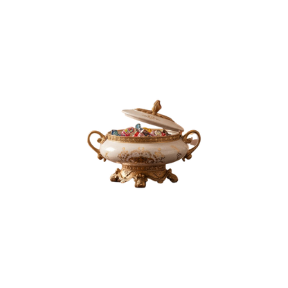 Majestic Gold Trim Bowl Vase
