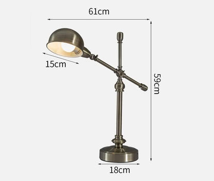 Retro Adjustable Long Arm Eye-Care Desk & Reading Lamp
