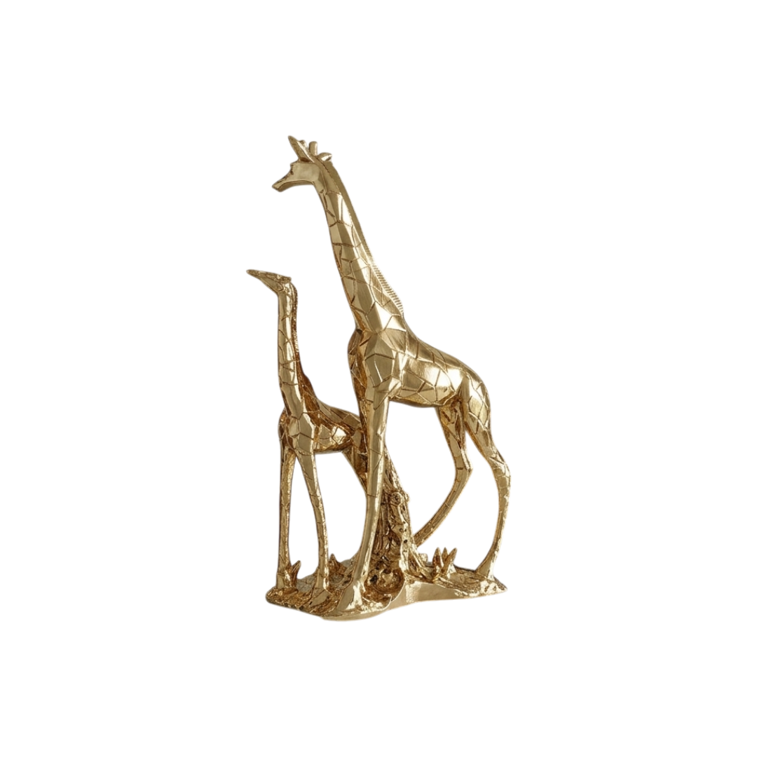 Luxury Twin Giraffe Decor Statues Set