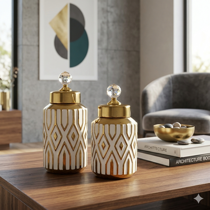 Classic Heritage Modern Ceramic Candy Jar