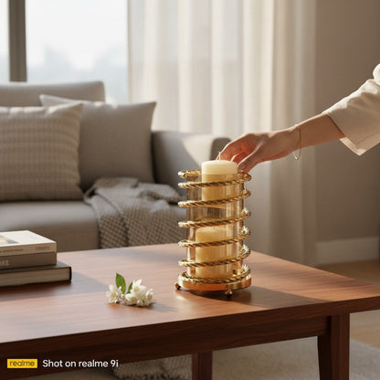 Luxe Metallic Candle Stand Holder